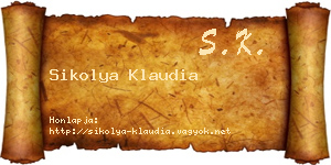 Sikolya Klaudia névjegykártya