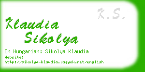 klaudia sikolya business card